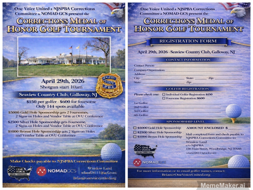 Corrections Medal of Honor Gold Tournament