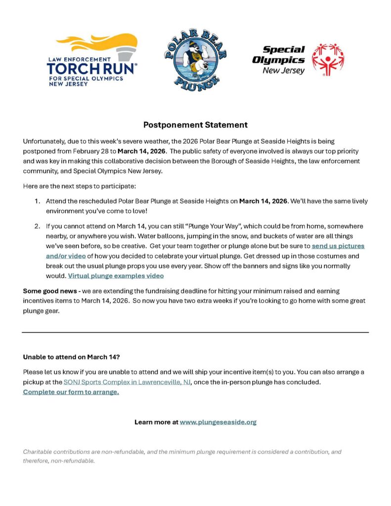 Polar Bear Plunge at Seaside Heights Rescheduled to March 14, 2026